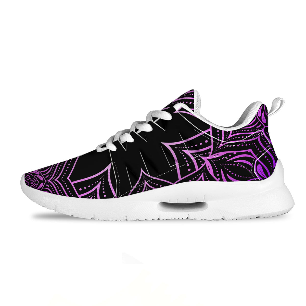 Flower Mandala Purple Print Tennis Shoes-grizzshop