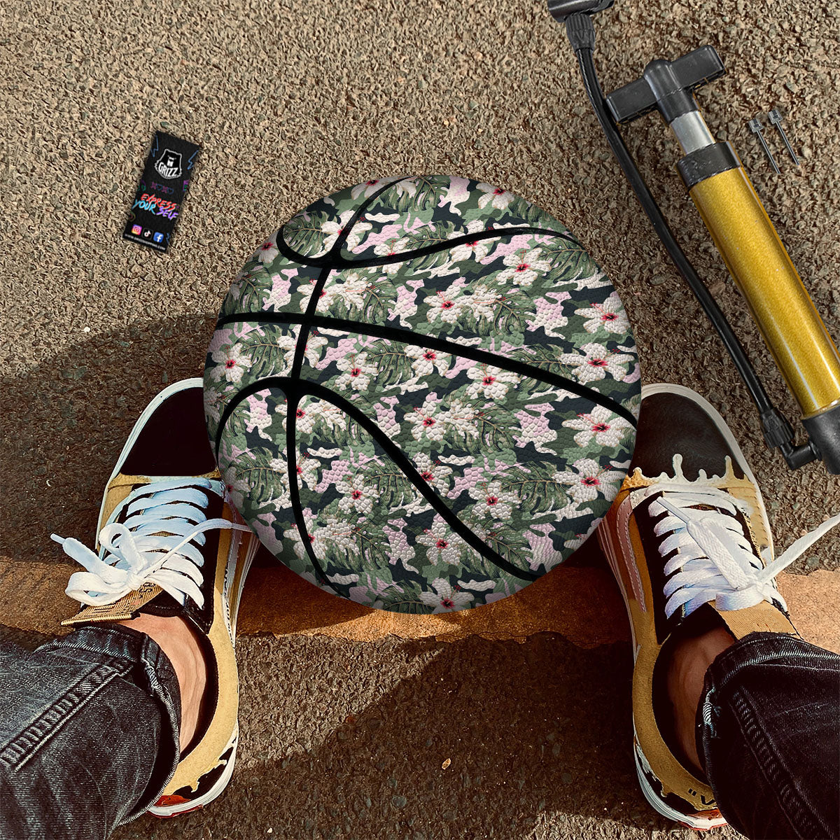 Flower Military Camouflage Print Pattern Basketball-grizzshop
