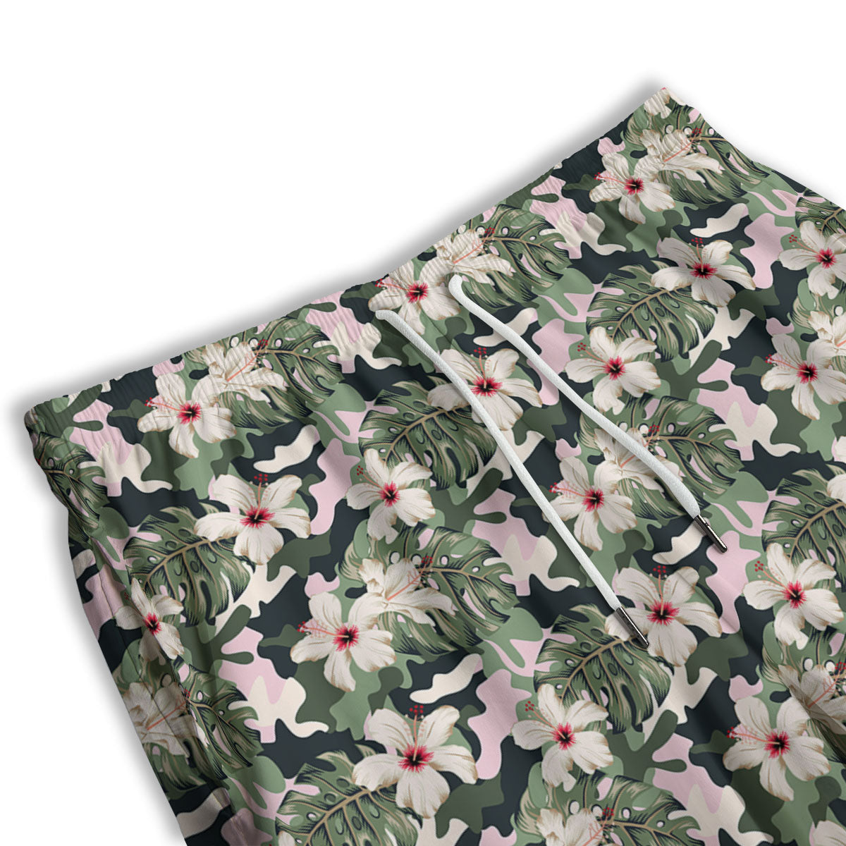 Flower Military Camouflage Print Pattern Men's Athletic Shorts-grizzshop