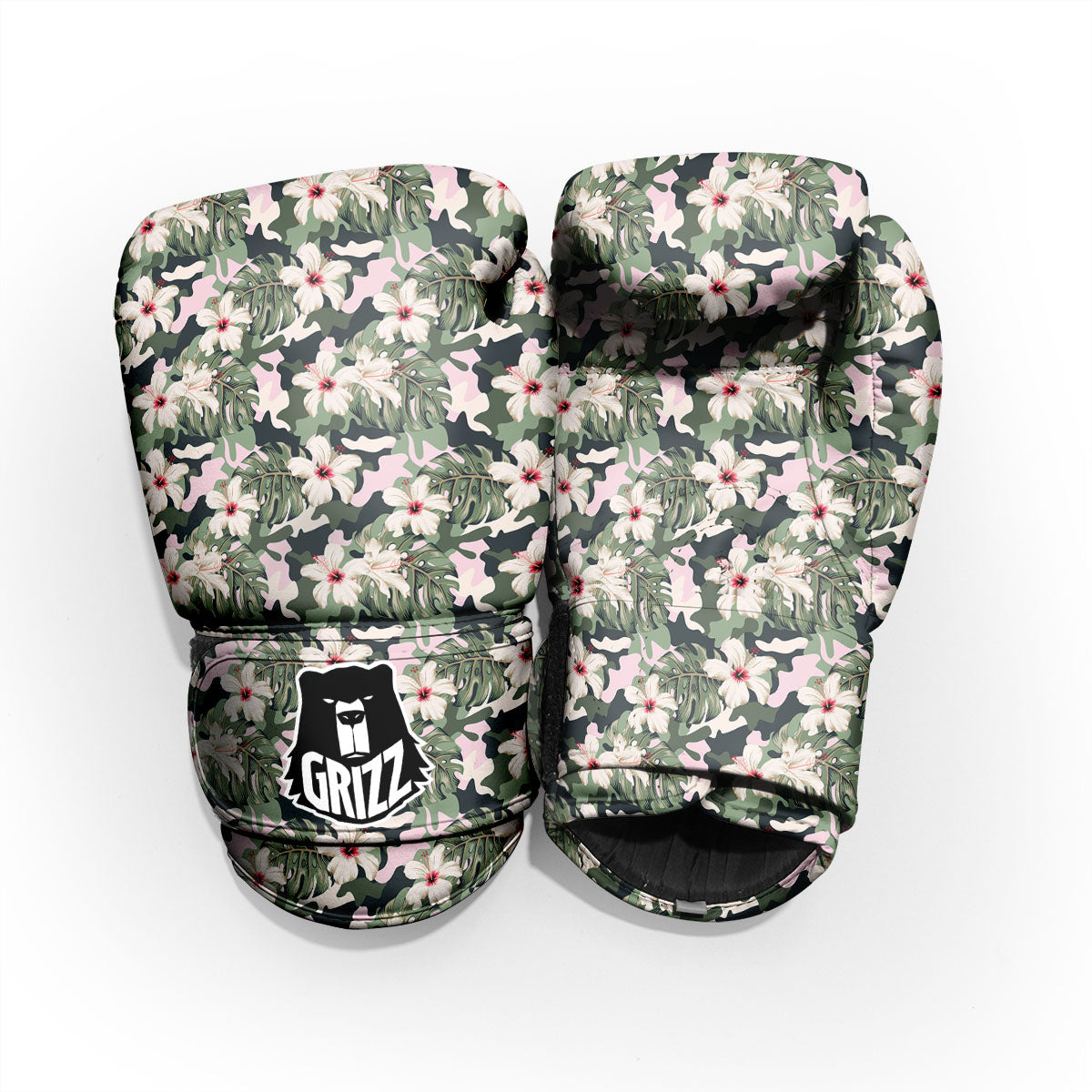 Flower Military Camouflage Print Pattern Sparring Gloves-grizzshop