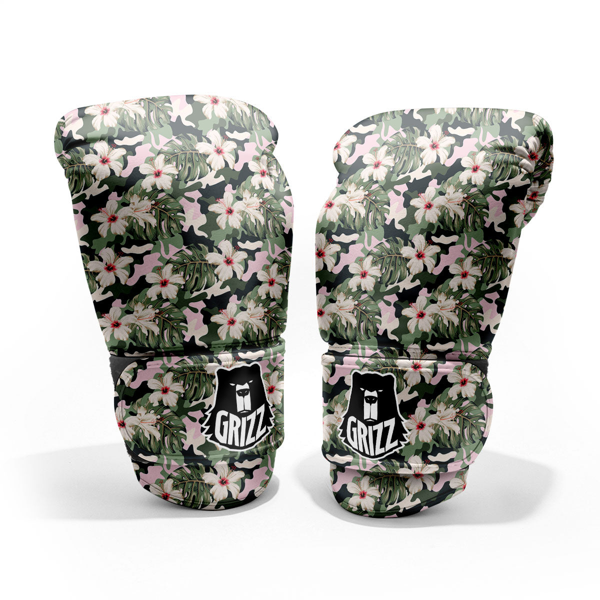 Flower Military Camouflage Print Pattern Sparring Gloves-grizzshop