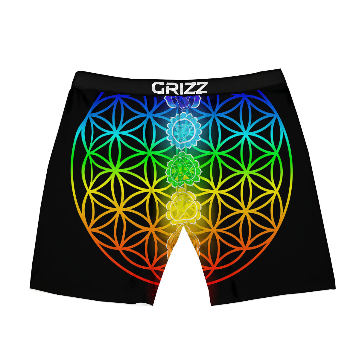 Flower Of Life Seven Chakras Print Boxer Briefs-grizzshop