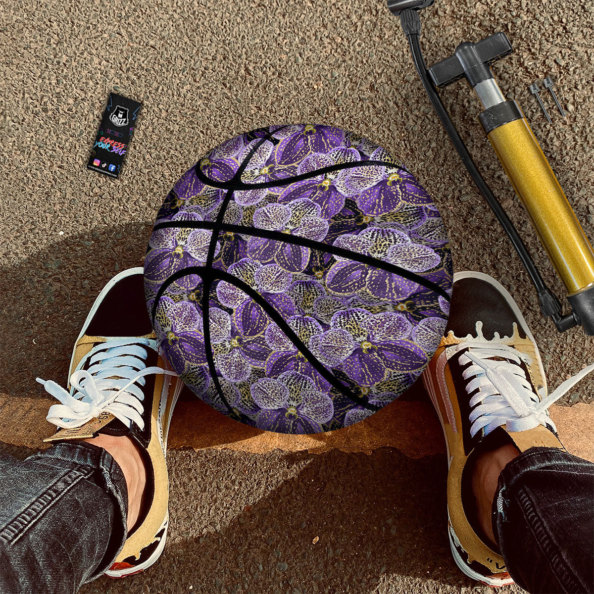 Flower Orchid Purple Print Pattern Basketball-grizzshop