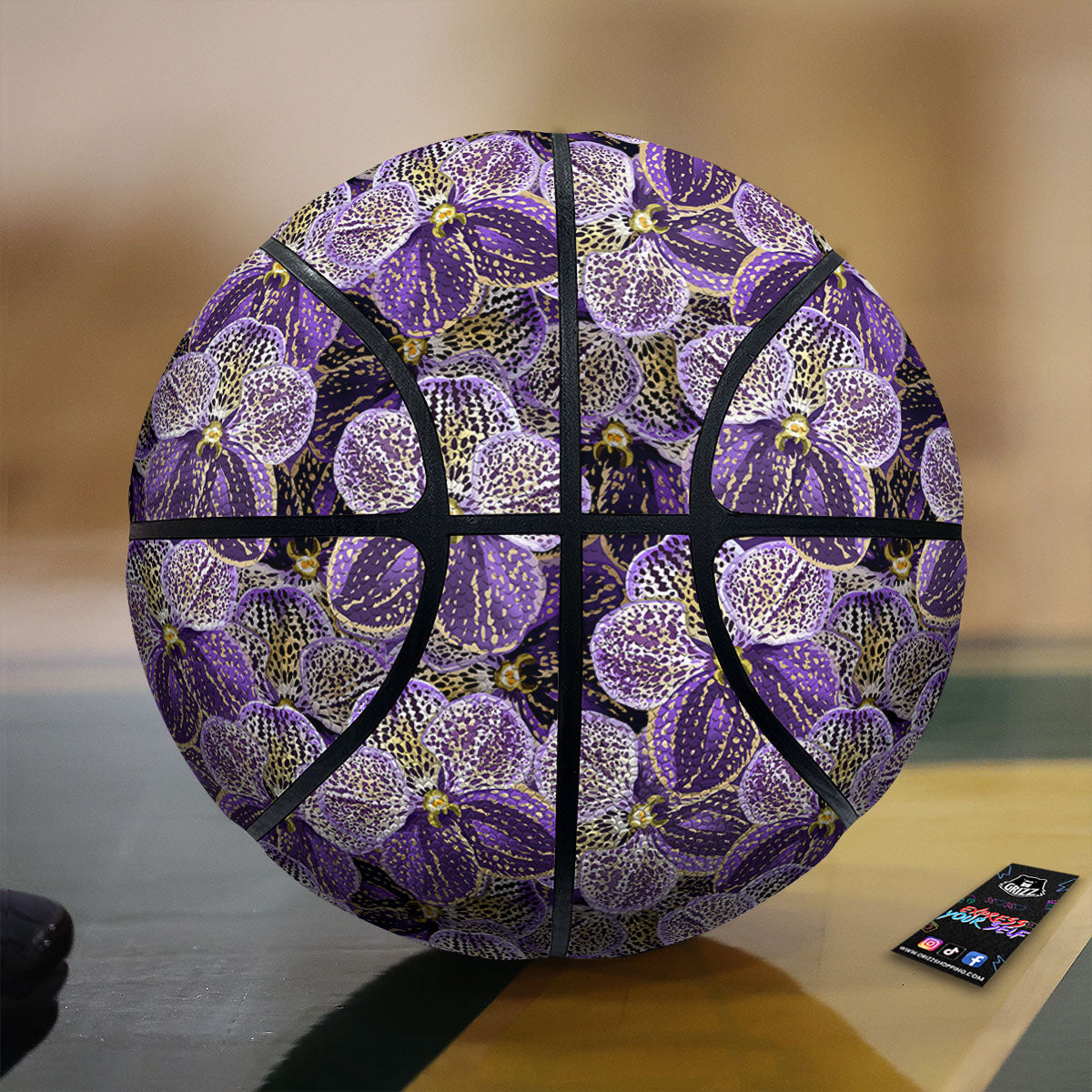 Flower Orchid Purple Print Pattern Basketball-grizzshop