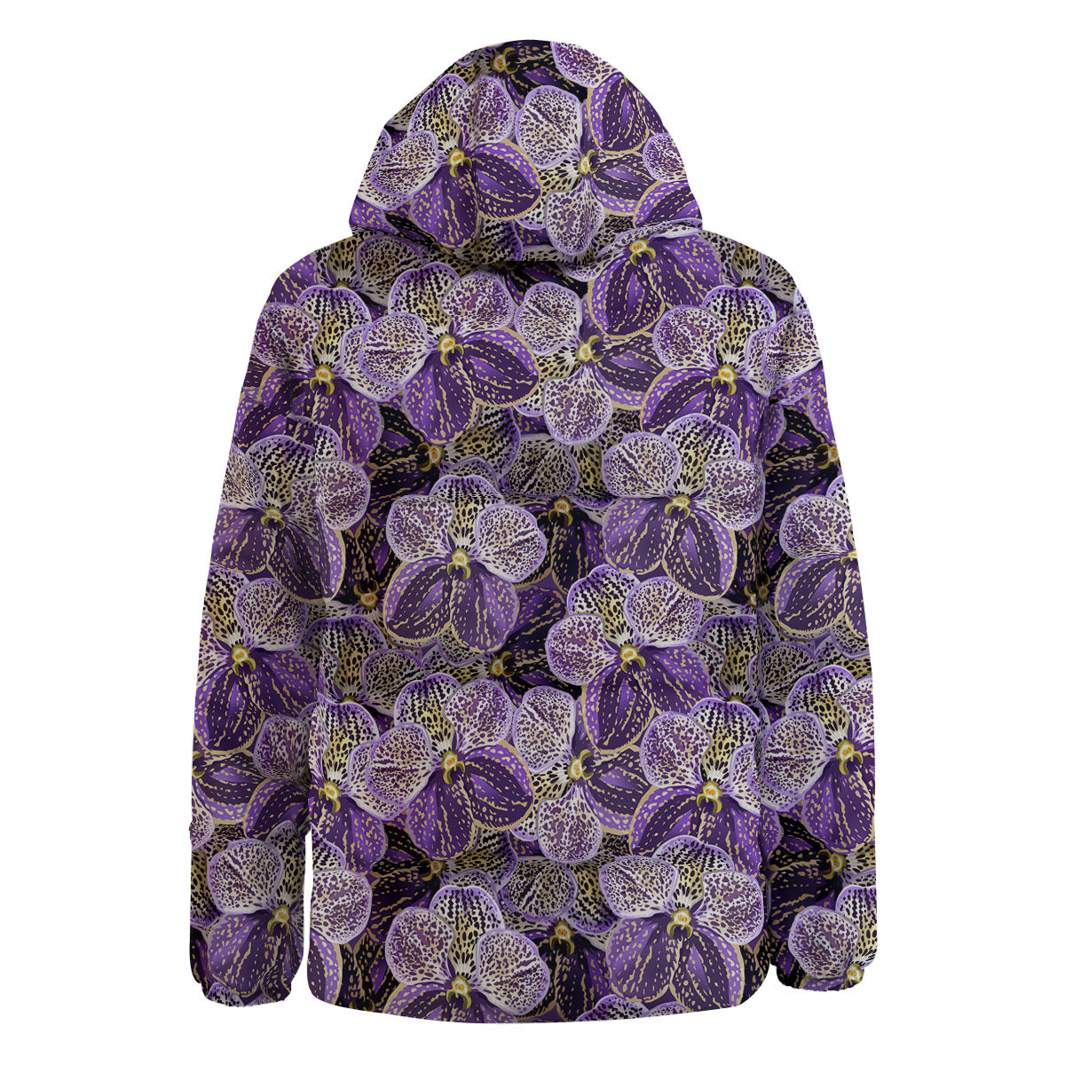Flower Orchid Purple Print Pattern Down Jacket-grizzshop