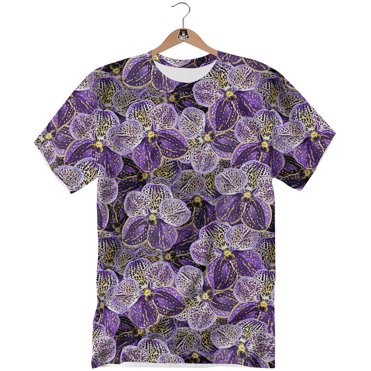 Flower Orchid Purple Print Pattern T-Shirt-grizzshop