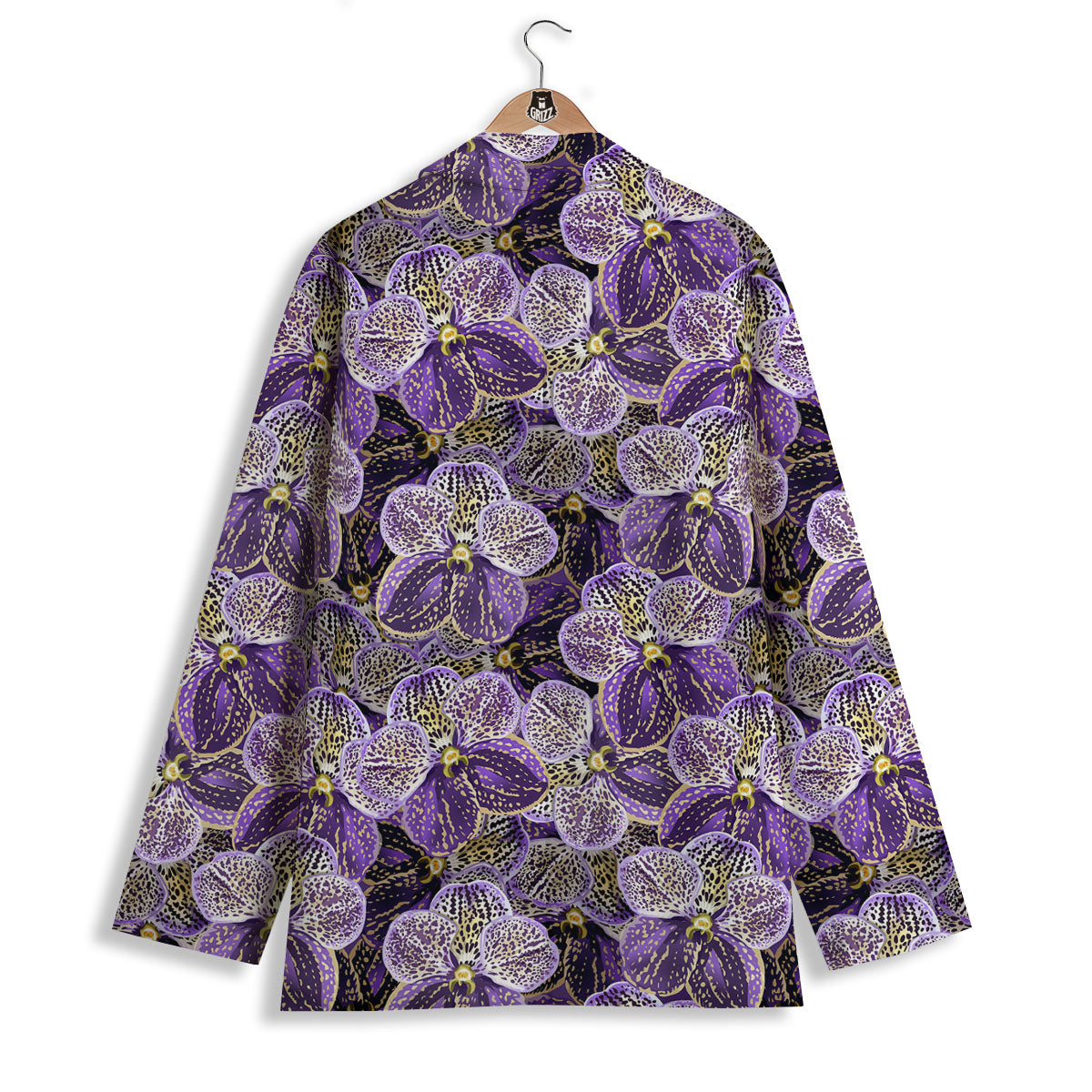 Flower Orchid Purple Print Pattern Women's Blazer-grizzshop