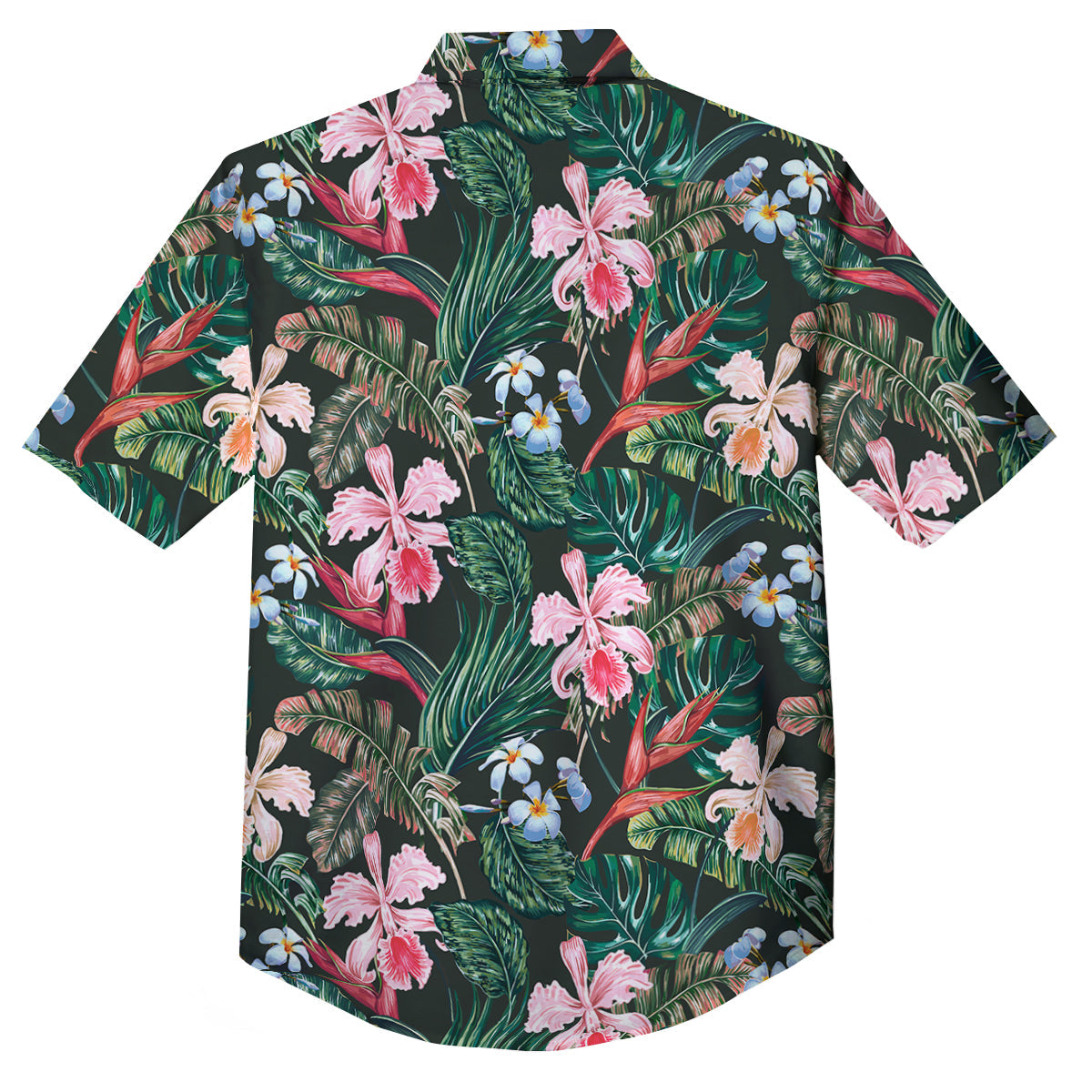 Flower Orchid Tropical Print Pattern Button Up Shirt-grizzshop