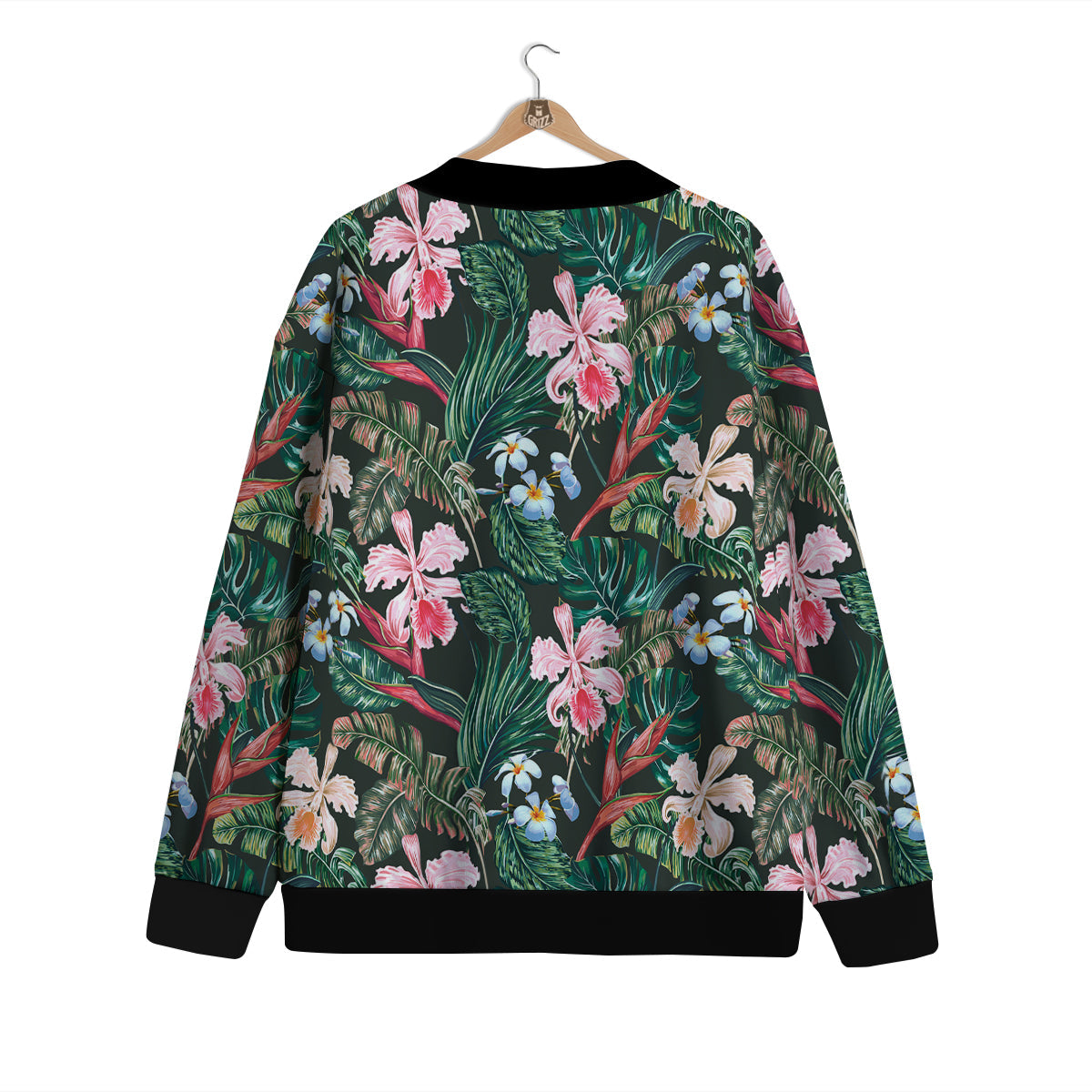 Flower Orchid Tropical Print Pattern Cardigan-grizzshop