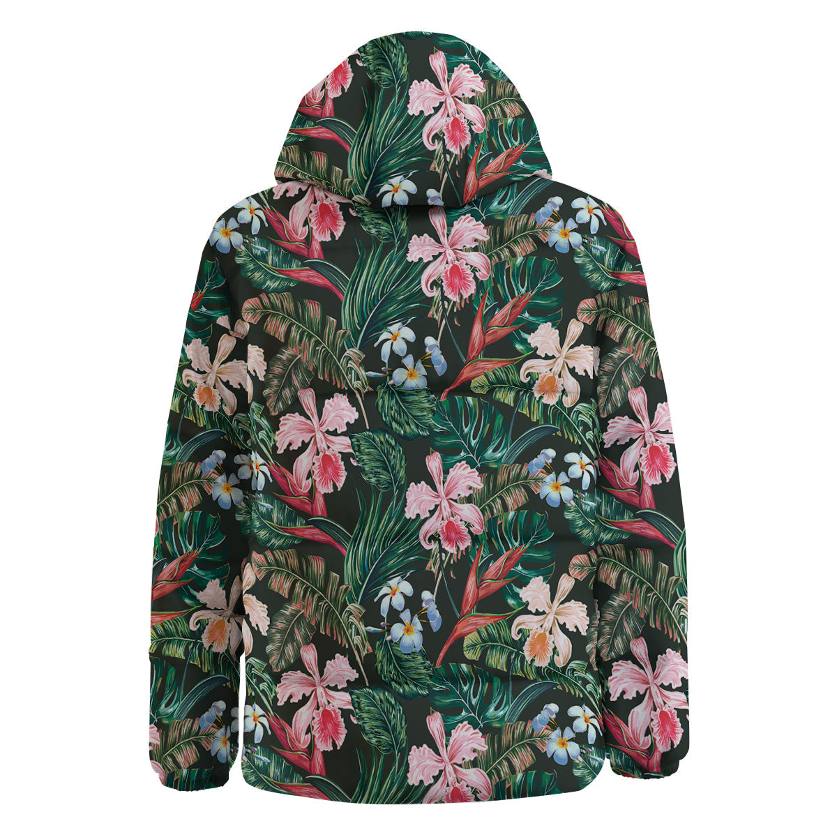 Flower Orchid Tropical Print Pattern Down Jacket-grizzshop