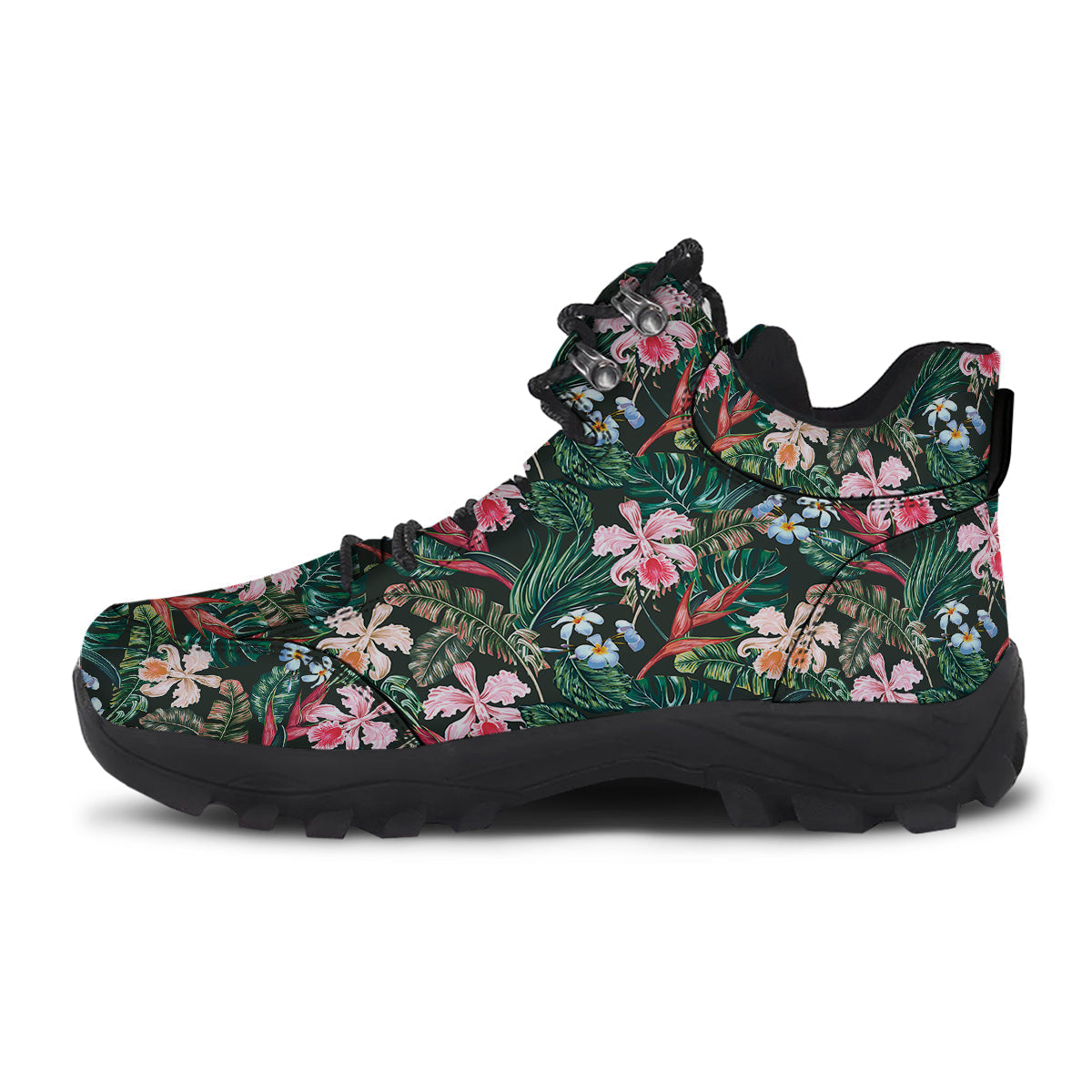 Flower Orchid Tropical Print Pattern Hiking Shoes-grizzshop