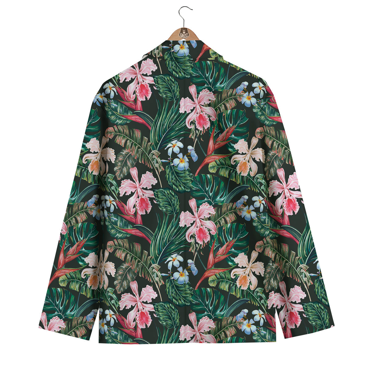 Flower Orchid Tropical Print Pattern Men's Blazer-grizzshop
