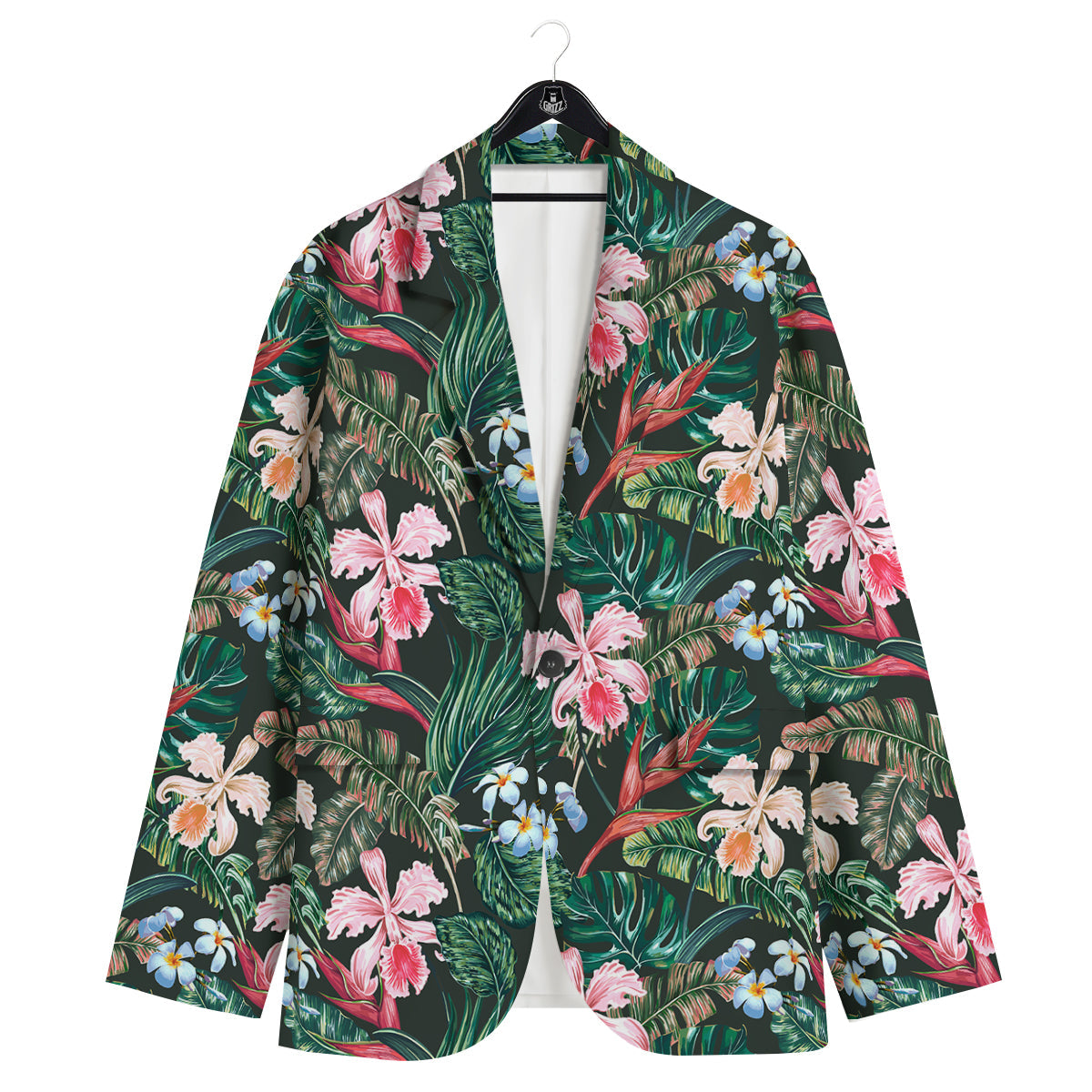 Flower Orchid Tropical Print Pattern Men's Sport Coat-grizzshop