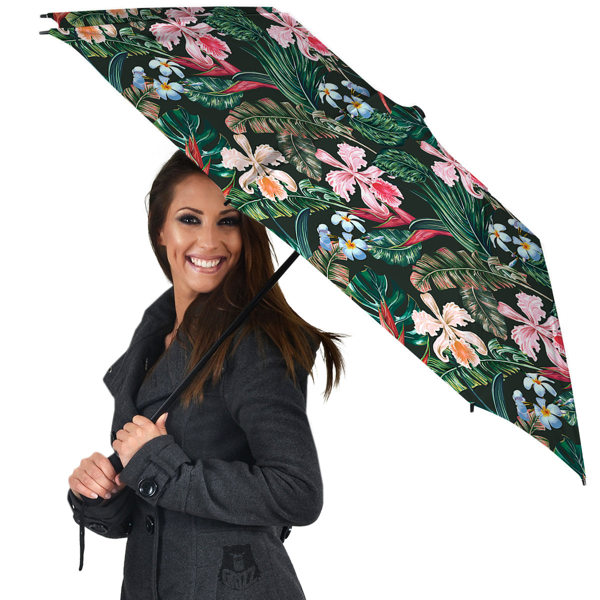 Flower Orchid Tropical Print Pattern Umbrella-grizzshop