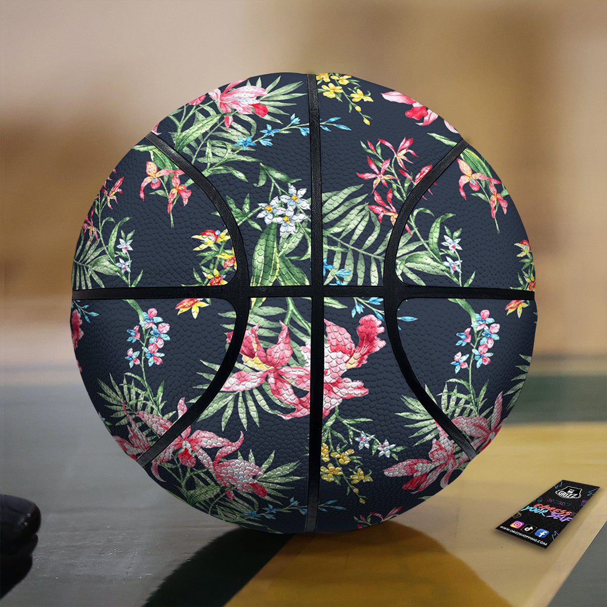 Flower Orchid Watercolor Print Pattern Basketball