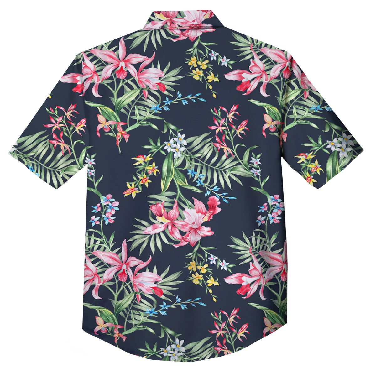 Flower Orchid Watercolor Print Pattern Button Up Shirt-grizzshop