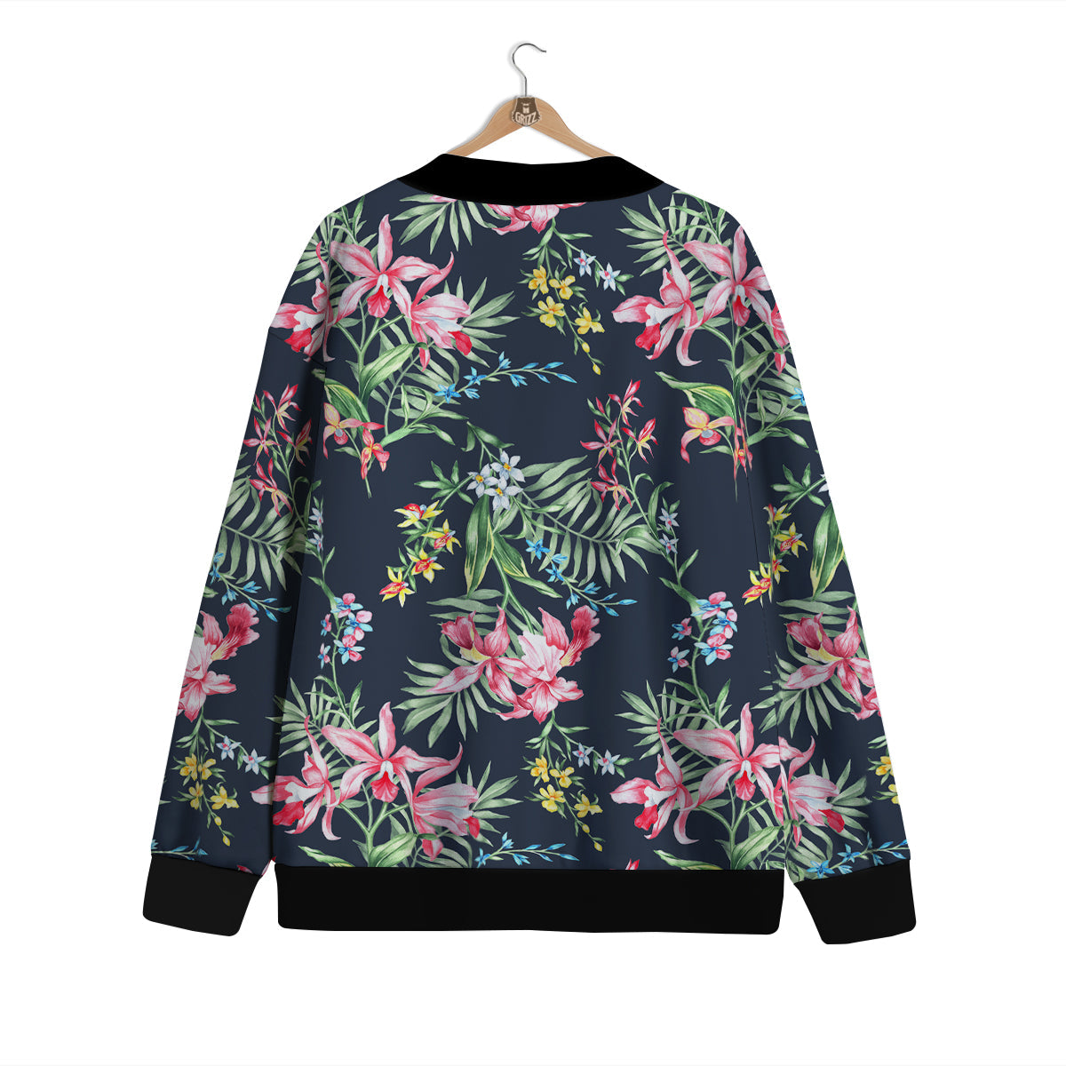 Flower Orchid Watercolor Print Pattern Cardigan-grizzshop