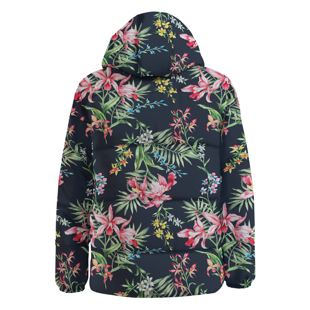 Flower Orchid Watercolor Print Pattern Down Jacket-grizzshop