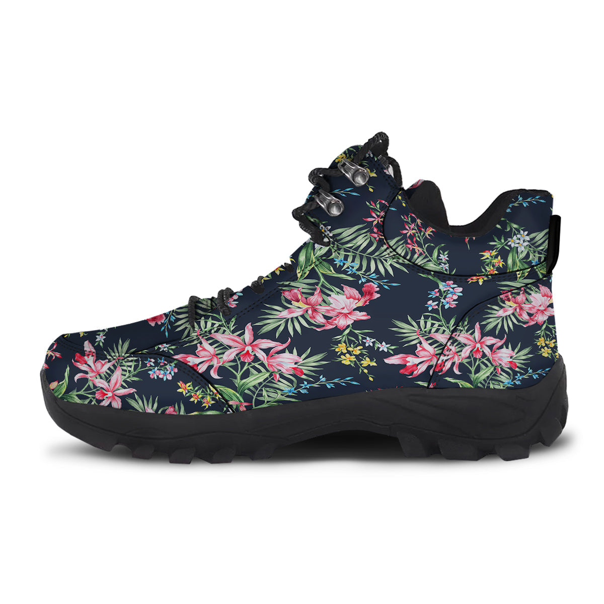 Flower Orchid Watercolor Print Pattern Hiking Shoes-grizzshop
