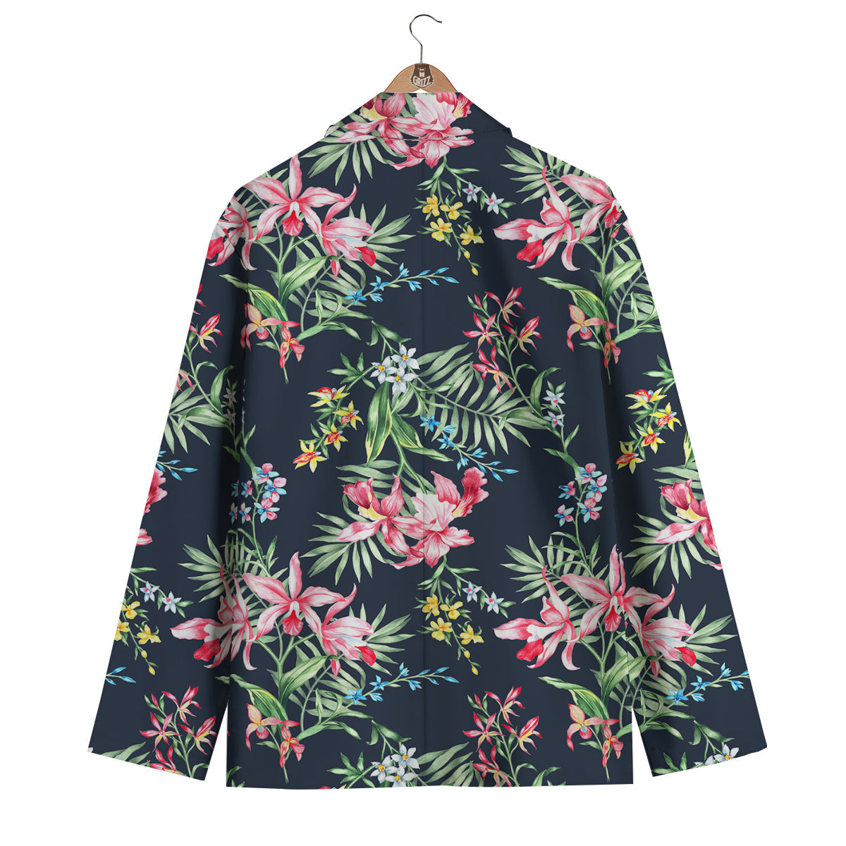 Flower Orchid Watercolor Print Pattern Men's Blazer-grizzshop
