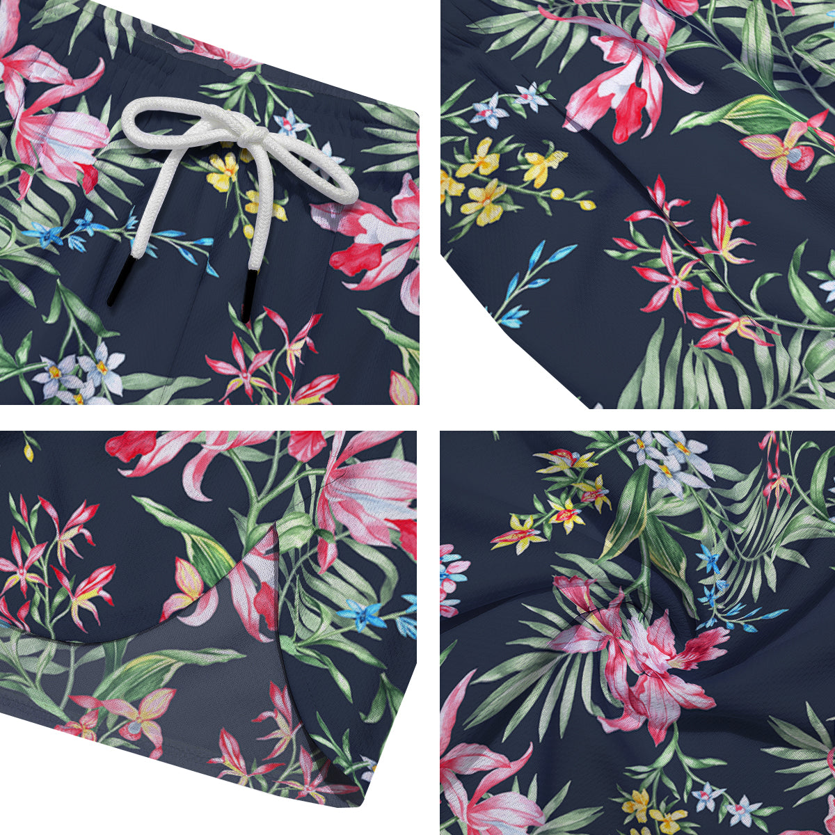 Flower Orchid Watercolor Print Pattern Men's Running Shorts-grizzshop