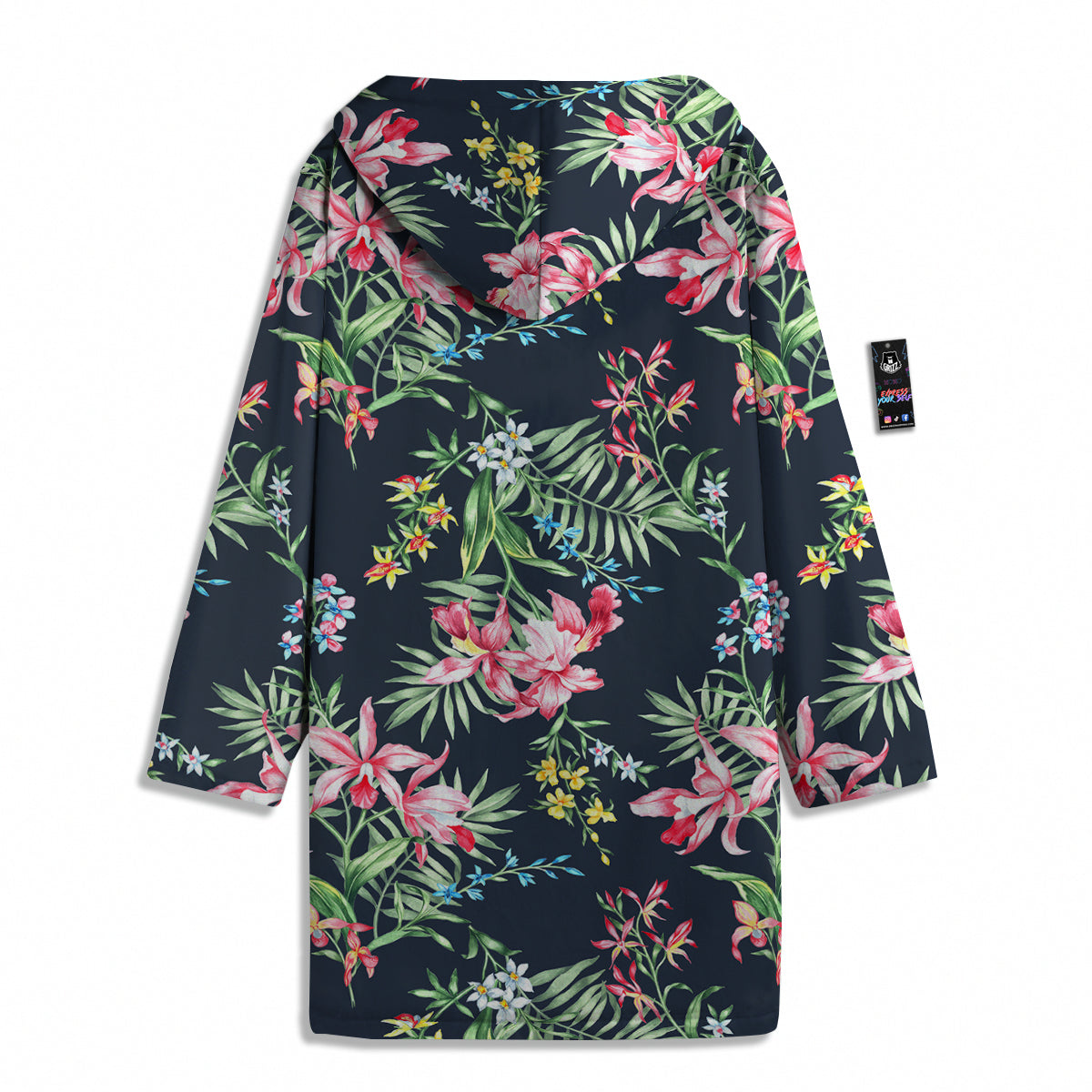 Flower Orchid Watercolor Print Pattern Men's Windbreaker Jacket-grizzshop