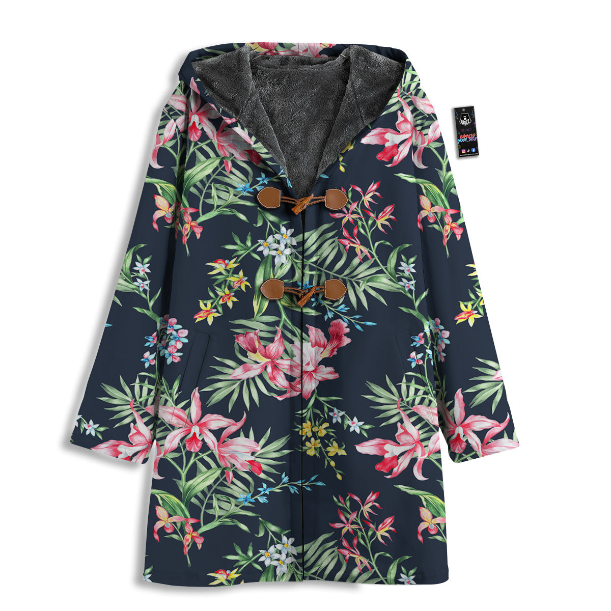 Flower Orchid Watercolor Print Pattern Men's Windbreaker Jacket-grizzshop