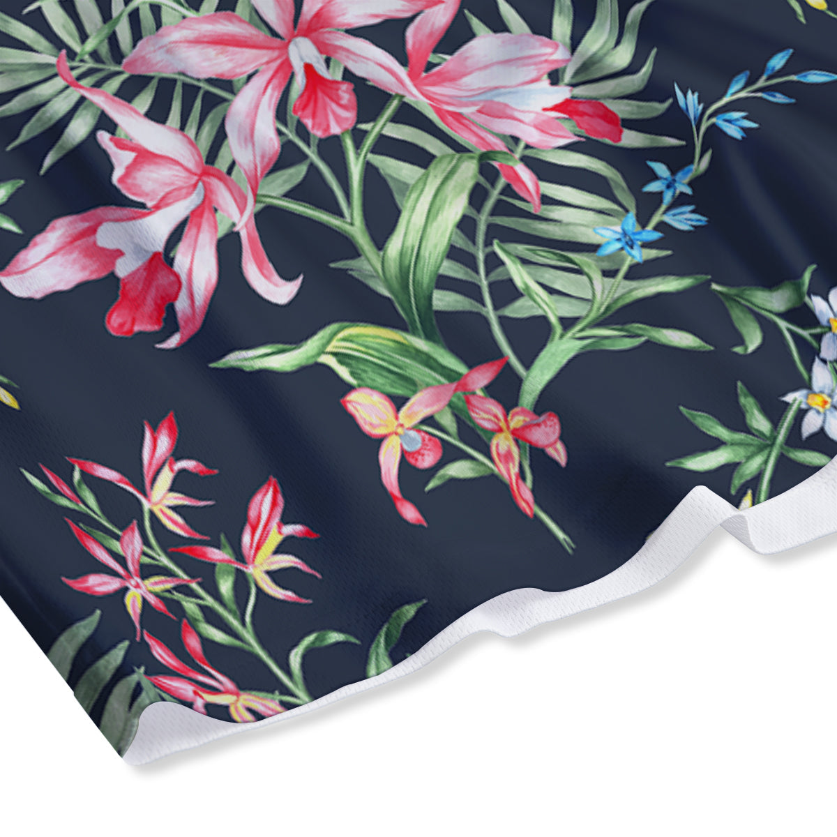 Flower Orchid Watercolor Print Pattern Mesh Shorts