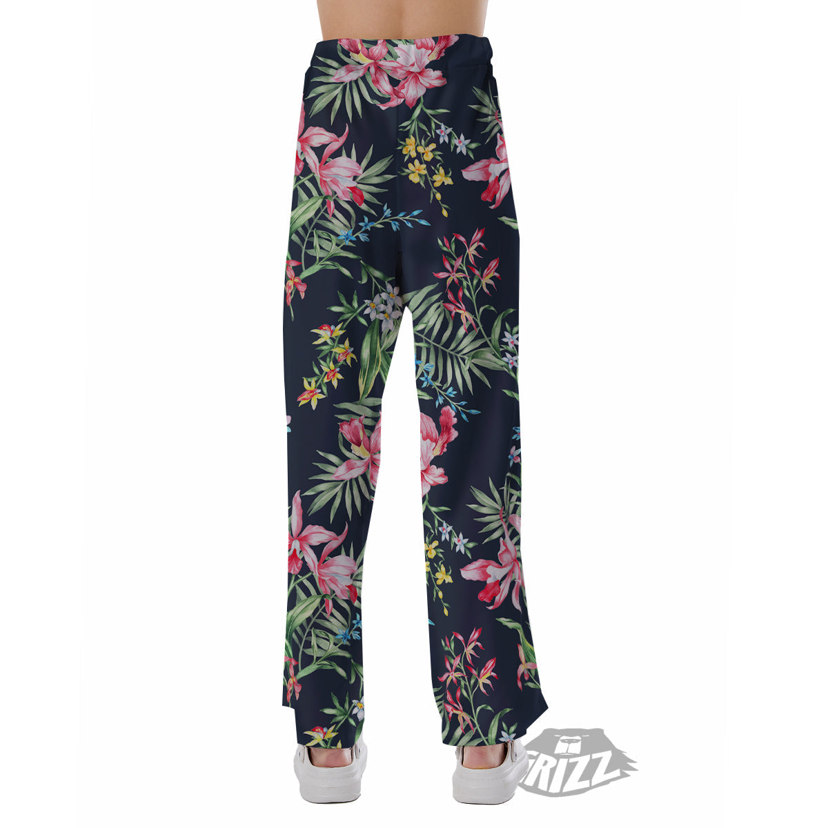 Flower Orchid Watercolor Print Pattern Pajama Pants-grizzshop