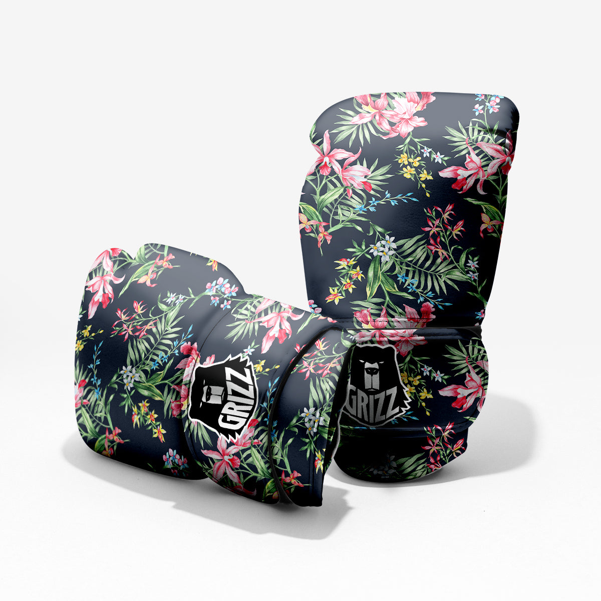 Flower Orchid Watercolor Print Pattern Pro Boxing Glove