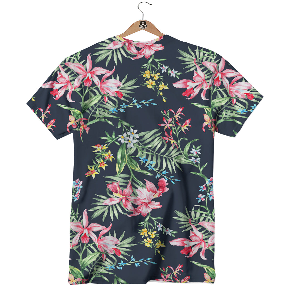 Flower Orchid Watercolor Print Pattern T-Shirt-grizzshop