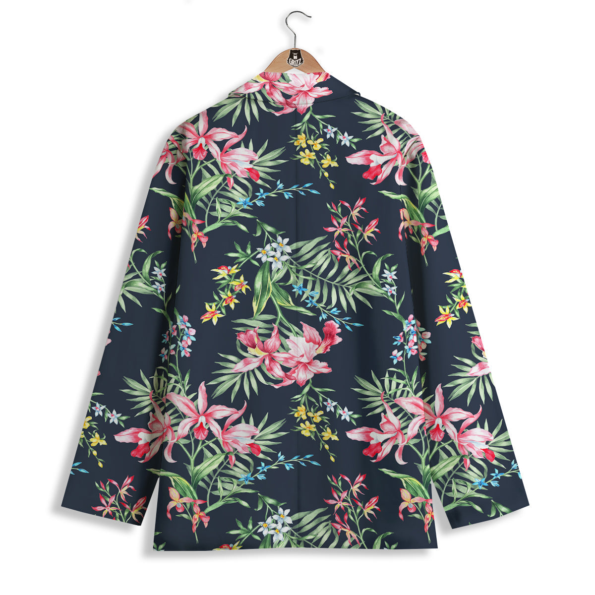 Flower Orchid Watercolor Print Pattern Women's Blazer-grizzshop