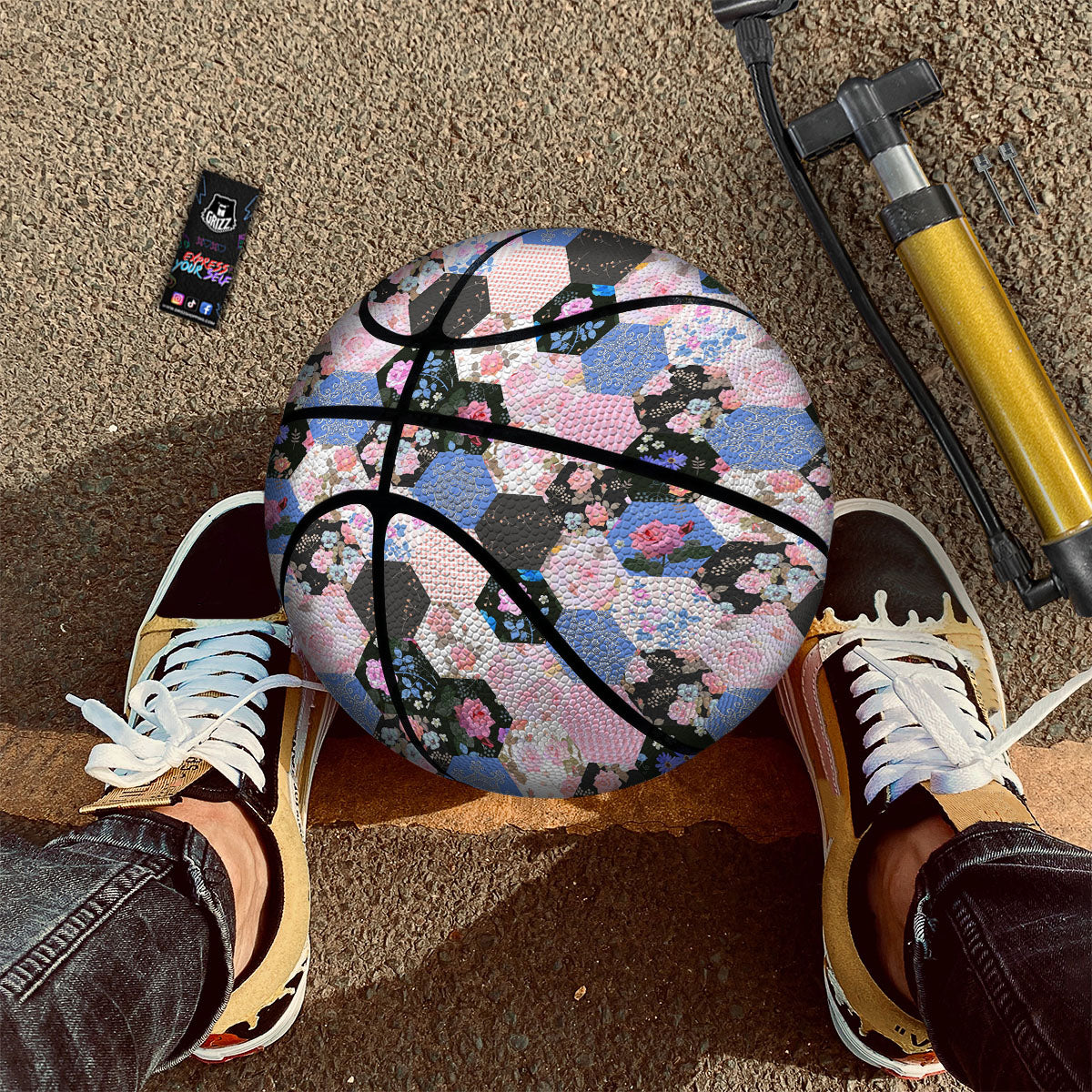 Flower Patchwork Pink Print Pattern Basketball-grizzshop