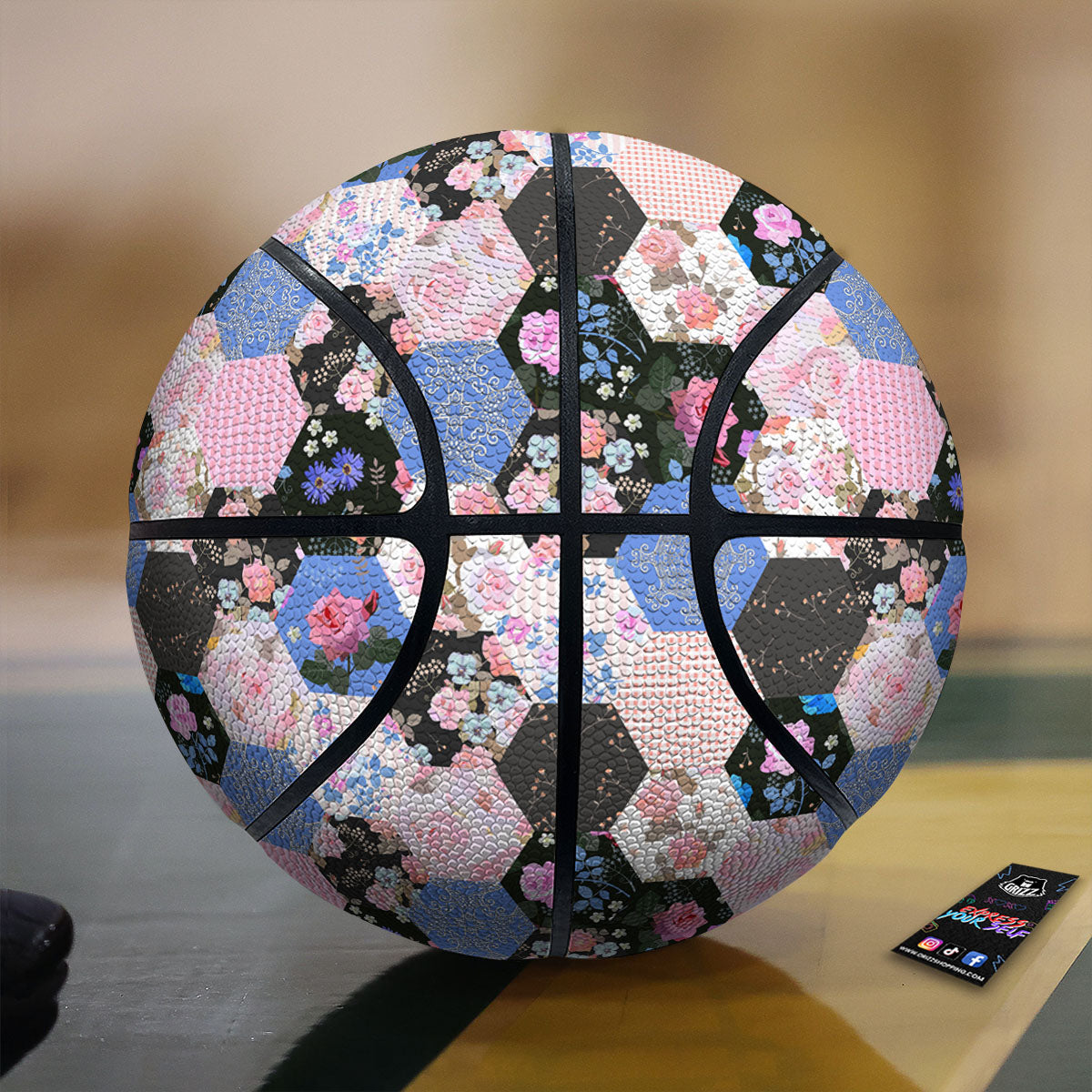Flower Patchwork Pink Print Pattern Basketball-grizzshop