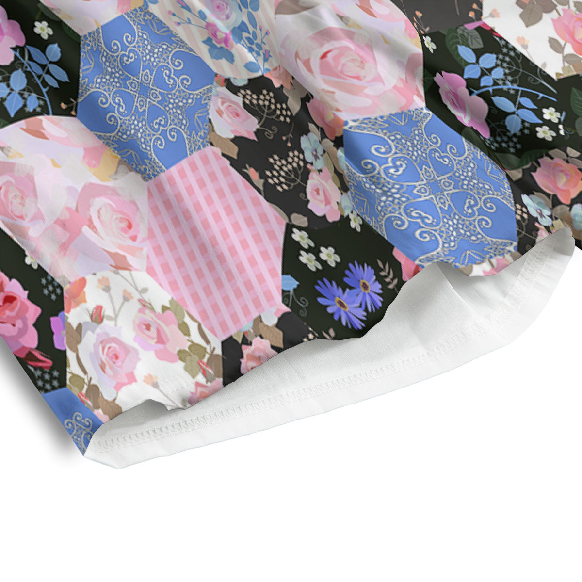 Flower Patchwork Pink Print Pattern Men's Athletic Shorts