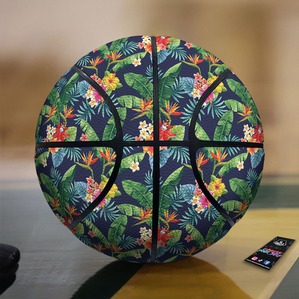 Flower Plumeria Vintage Print Pattern Basketball