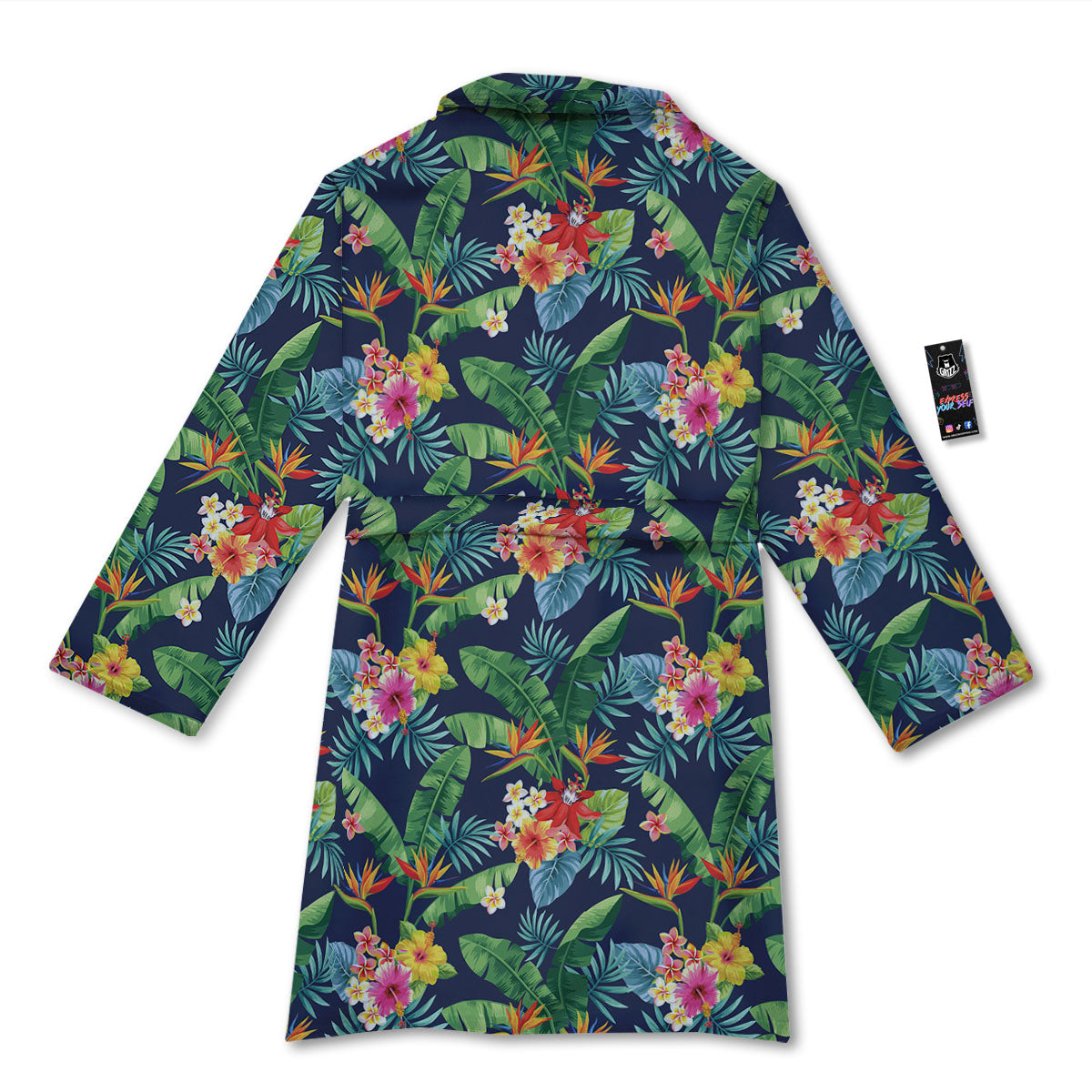 Flower Plumeria Vintage Print Pattern Bathrobe-grizzshop