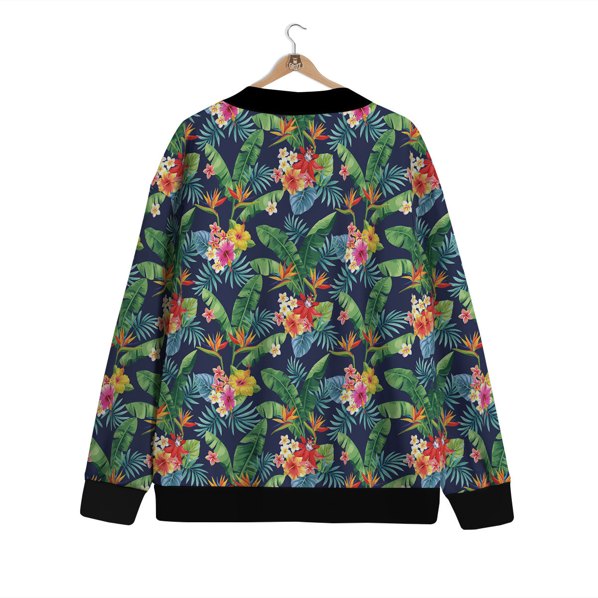 Flower Plumeria Vintage Print Pattern Cardigan-grizzshop