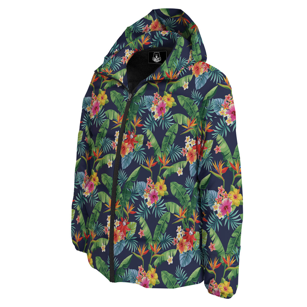Flower Plumeria Vintage Print Pattern Down Jacket-grizzshop