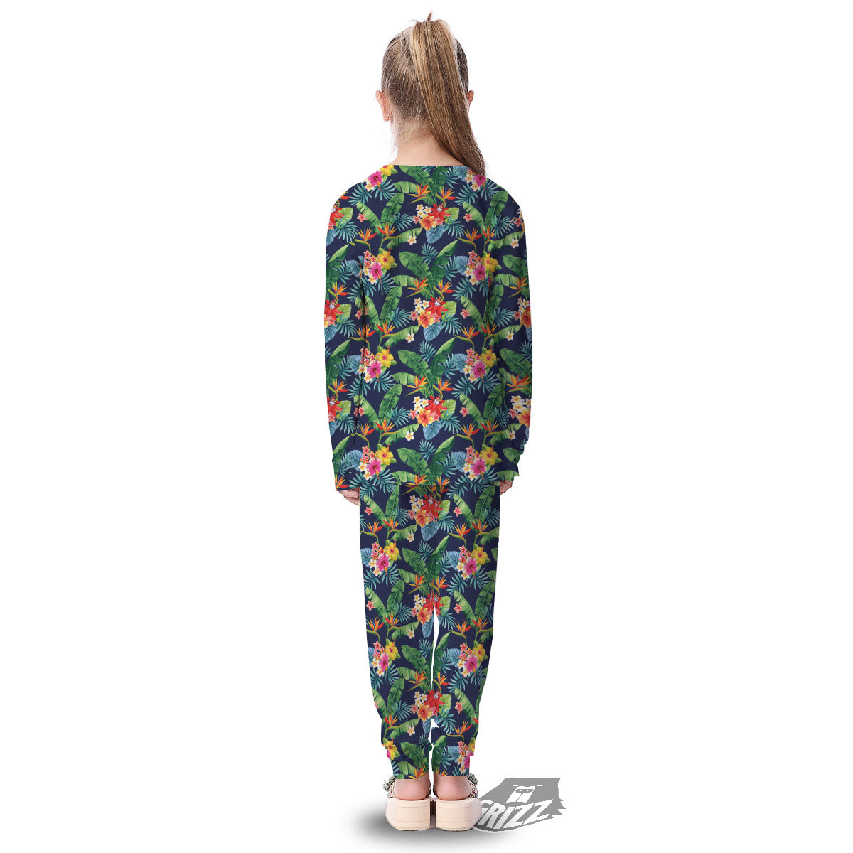 Flower Plumeria Vintage Print Pattern Kid's Pajamas-grizzshop