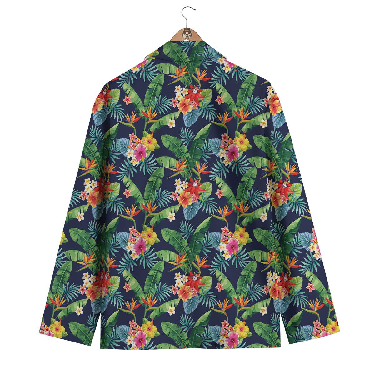 Flower Plumeria Vintage Print Pattern Men's Blazer-grizzshop