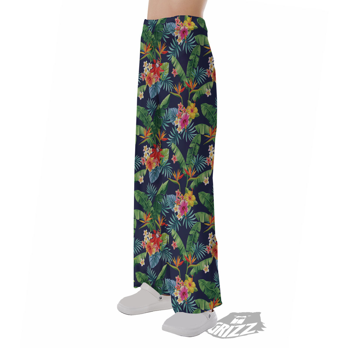 Flower Plumeria Vintage Print Pattern Pajama Pants-grizzshop