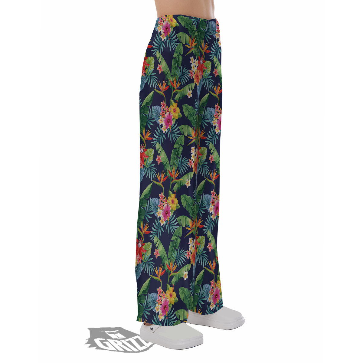 Flower Plumeria Vintage Print Pattern Pajama Pants-grizzshop