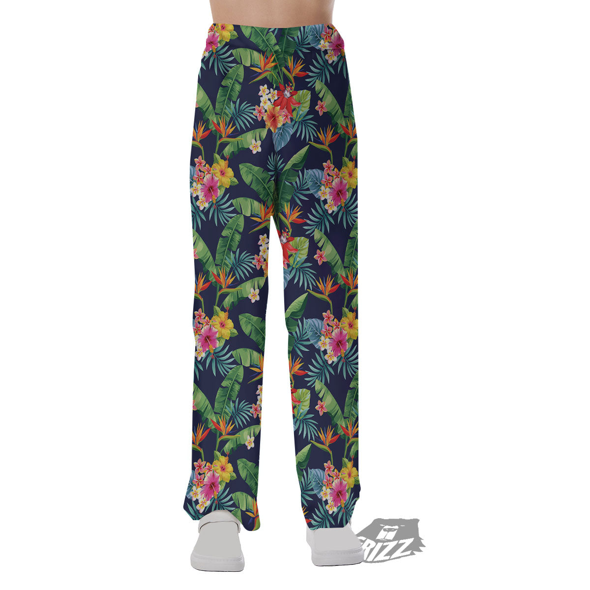 Flower Plumeria Vintage Print Pattern Pajama Pants-grizzshop
