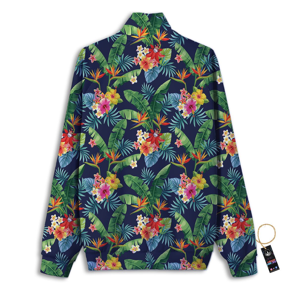 Flower Plumeria Vintage Print Pattern Track Jacket-grizzshop