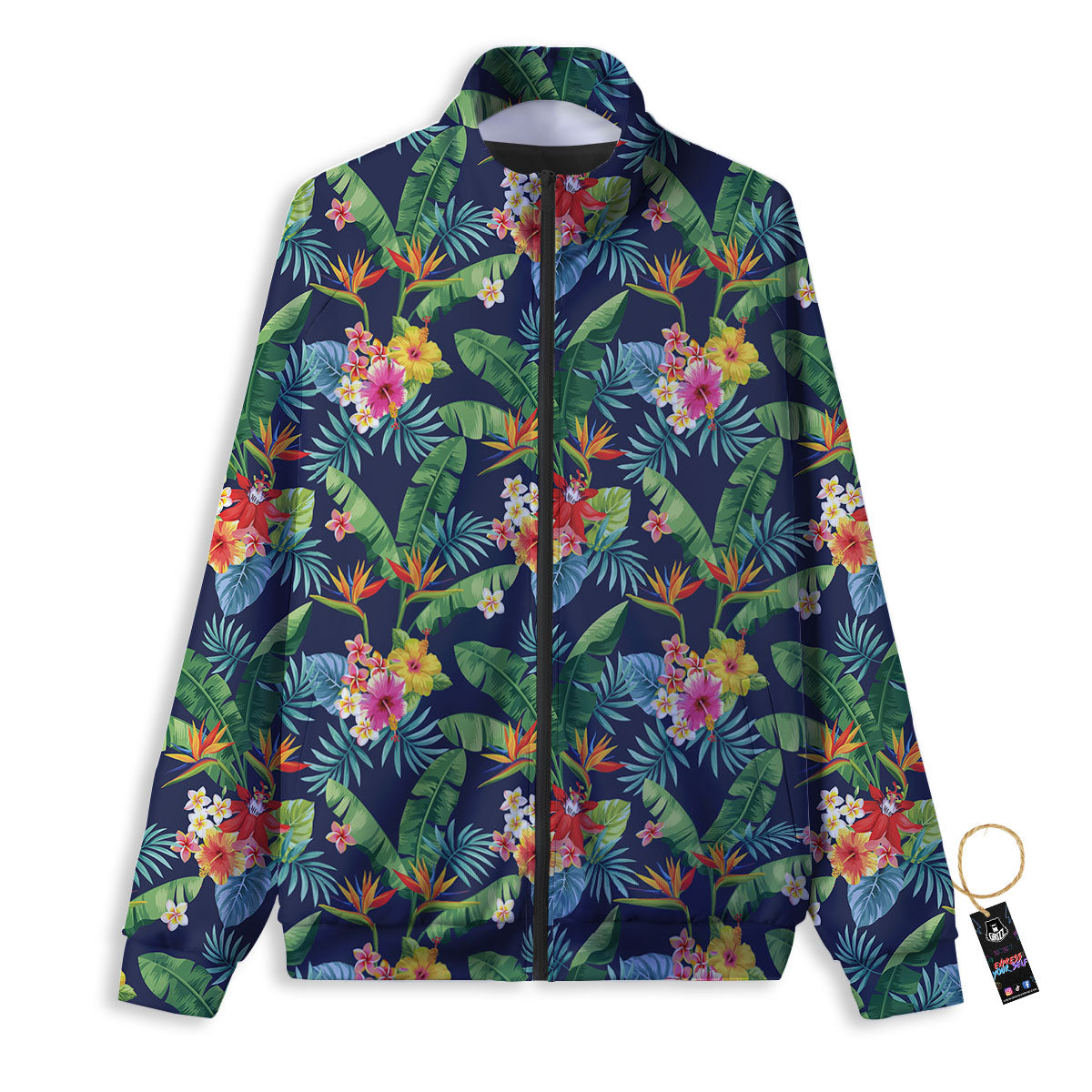 Flower Plumeria Vintage Print Pattern Track Jacket-grizzshop