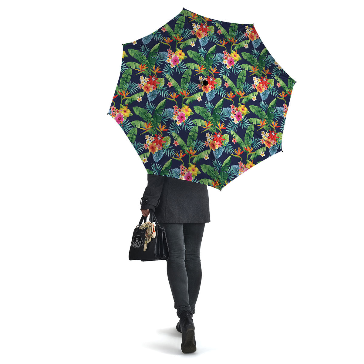 Flower Plumeria Vintage Print Pattern Umbrella-grizzshop