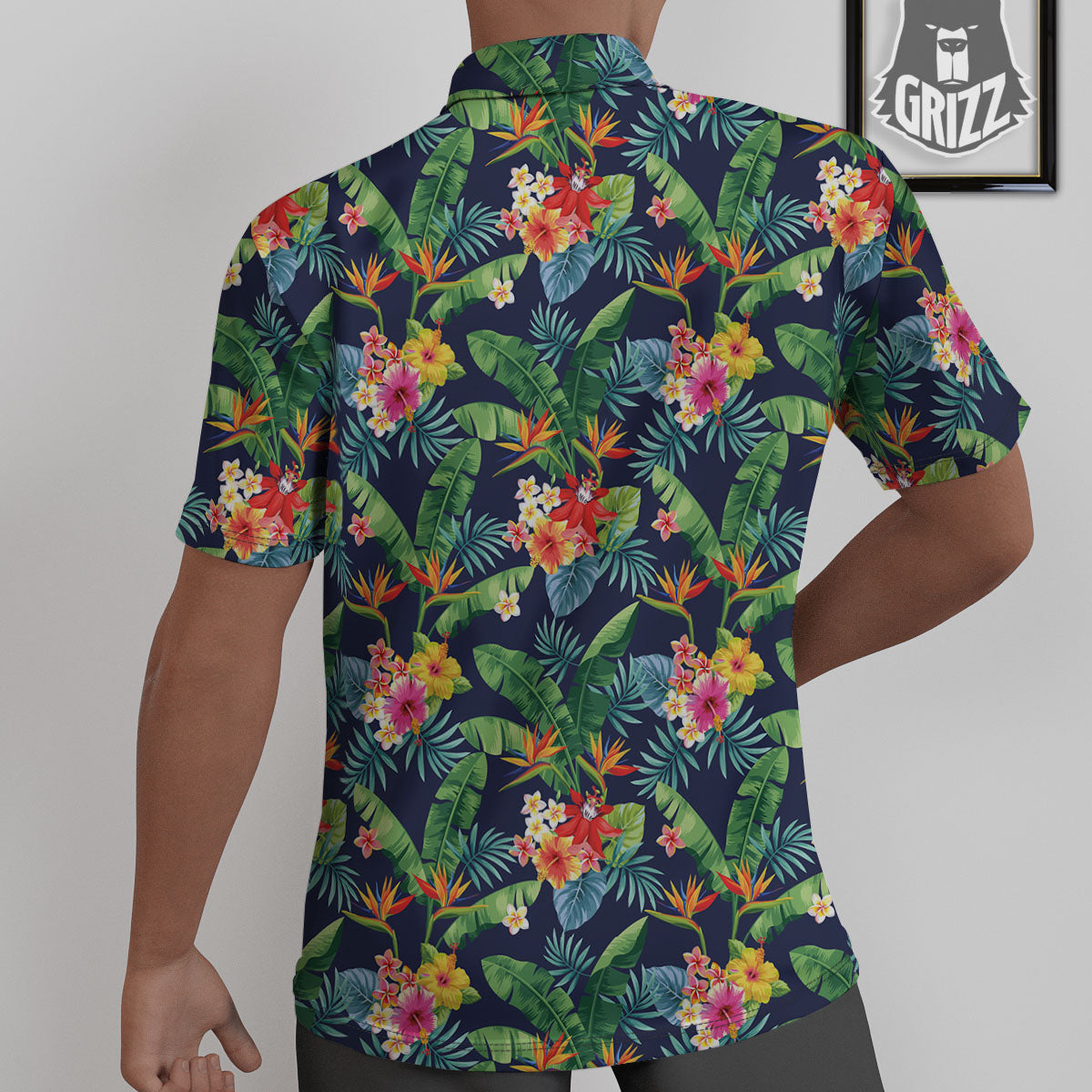 Flower Plumeria Vintage Print Pattern Untucked Shirts-grizzshop