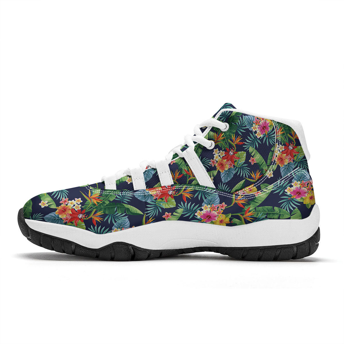 Flower Plumeria Vintage Print Pattern White Bball Shoes-grizzshop