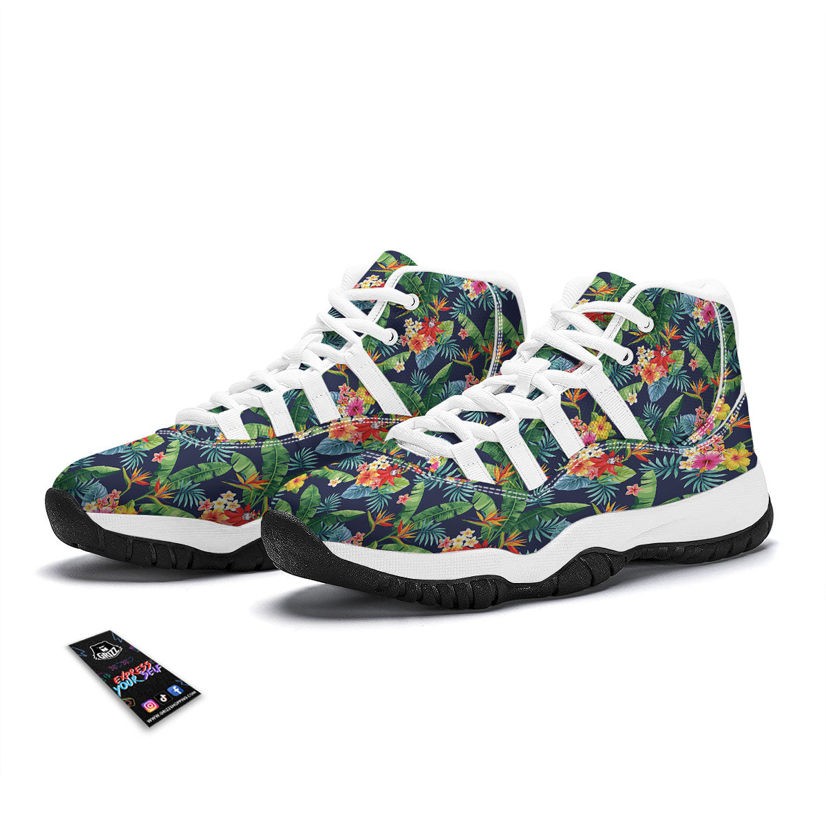 Flower Plumeria Vintage Print Pattern White Bball Shoes-grizzshop
